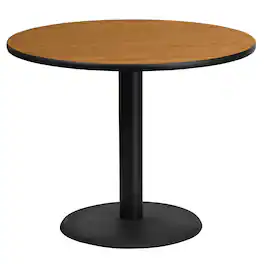 Flash Furniture - Graniss 36'' Round Laminate Table Top with 24'' Round Table Height Base - Natural