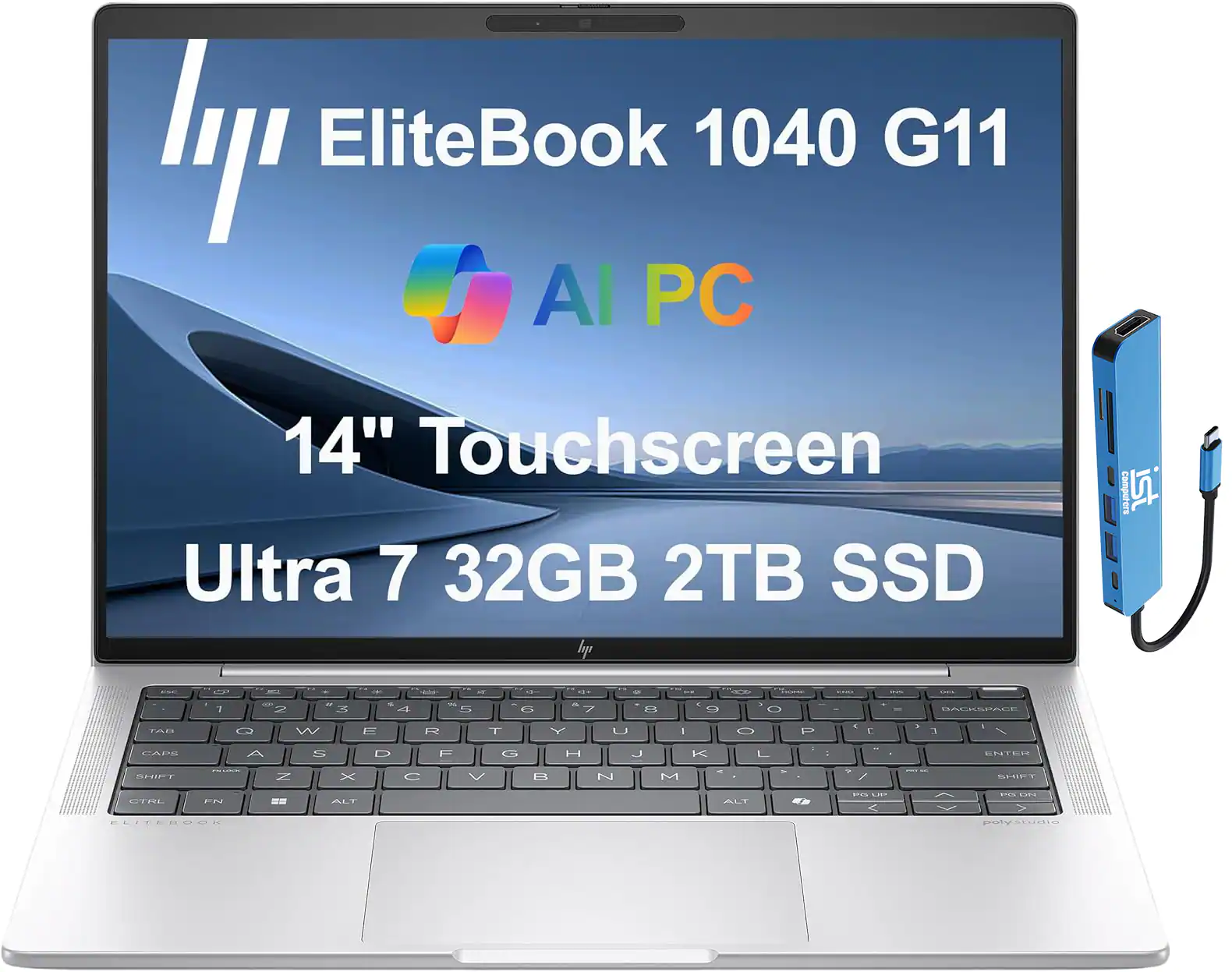 HP - EliteBook 1040 G11 14" WUXGA Touch Screen Laptop - Intel Core Ultra 7 with 32GB Memory - 2TB SSD - Win 11Pro - Silver