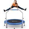 Front. BCAN - SP2 48" Rebounder Trampoline Max Load 440lbs, Fitness Rebounder with Adjustable Foam Handle - blue.