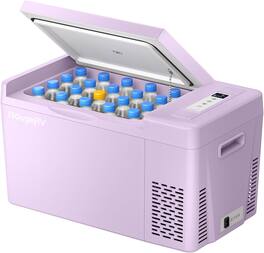 BougeRV - 23Qt Car Refrigerator 12 Volt Fridge Freezer Compressor Cooler 12/24V DC 110~240V AC, -7℉~50℉ for RV Boat - Purple