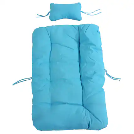 Front. Sunnydaze - Julia Egg Chair Replacement Seat and Headrest Cushions - Blue.