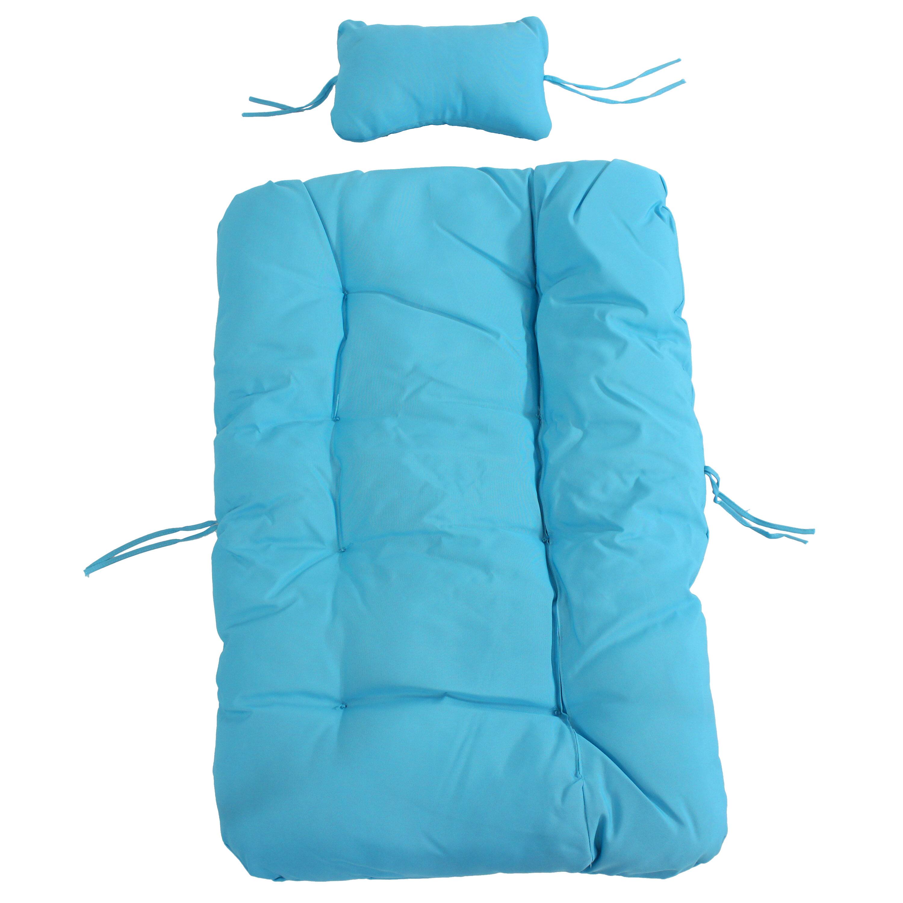 Sunnydaze - Julia Egg Chair Replacement Seat and Headrest Cushions - Blue