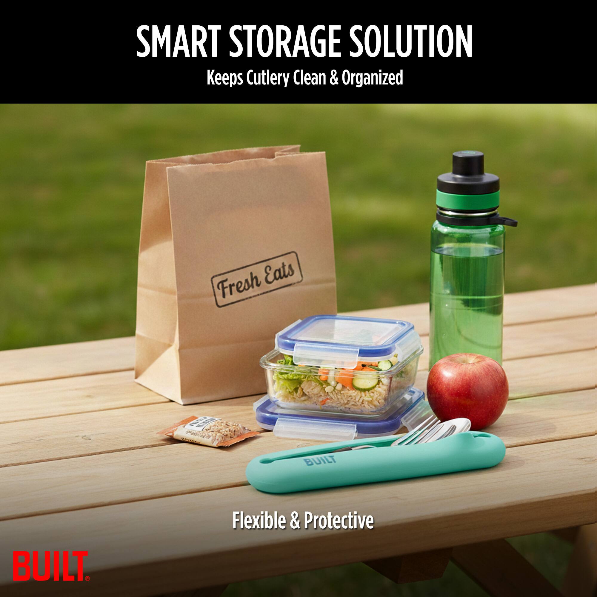 SMART STORAGE SOLUTION  
Keeps Cutlery Clean & Organized  

Fresh Eats  

BUILT  

Flexible & Protective