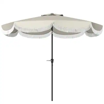 Front. Spaco - Spaco 9FT Patio Umbrella, UPF 30+, Crank, Push Button Tilt, Vented for Deck - Light Grey.