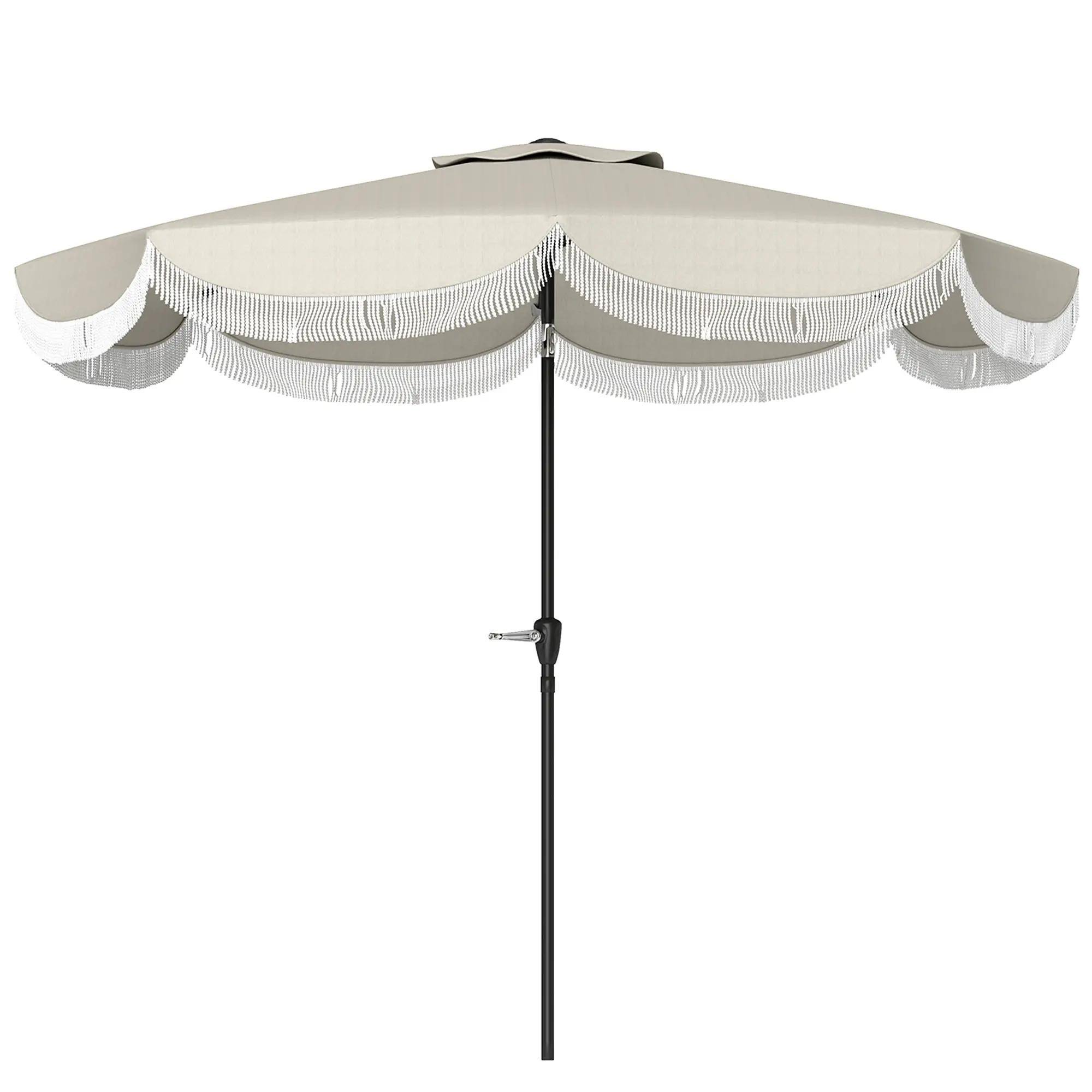 Front. Spaco - Spaco 9FT Patio Umbrella, UPF 30+, Crank, Push Button Tilt, Vented for Deck - Light Grey.