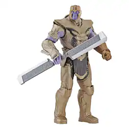 Marvel - Avengers Endgame Warrior Thanos Deluxe 6-Inch Action Figure with Infinity Gauntlet Movie-Inspired Ages 4+ - Gold