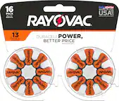 Front. Rayovac - Rayovac Size 13 Hearing Aid Batteries (16 Pack), Size 13 Batteries - Orange.