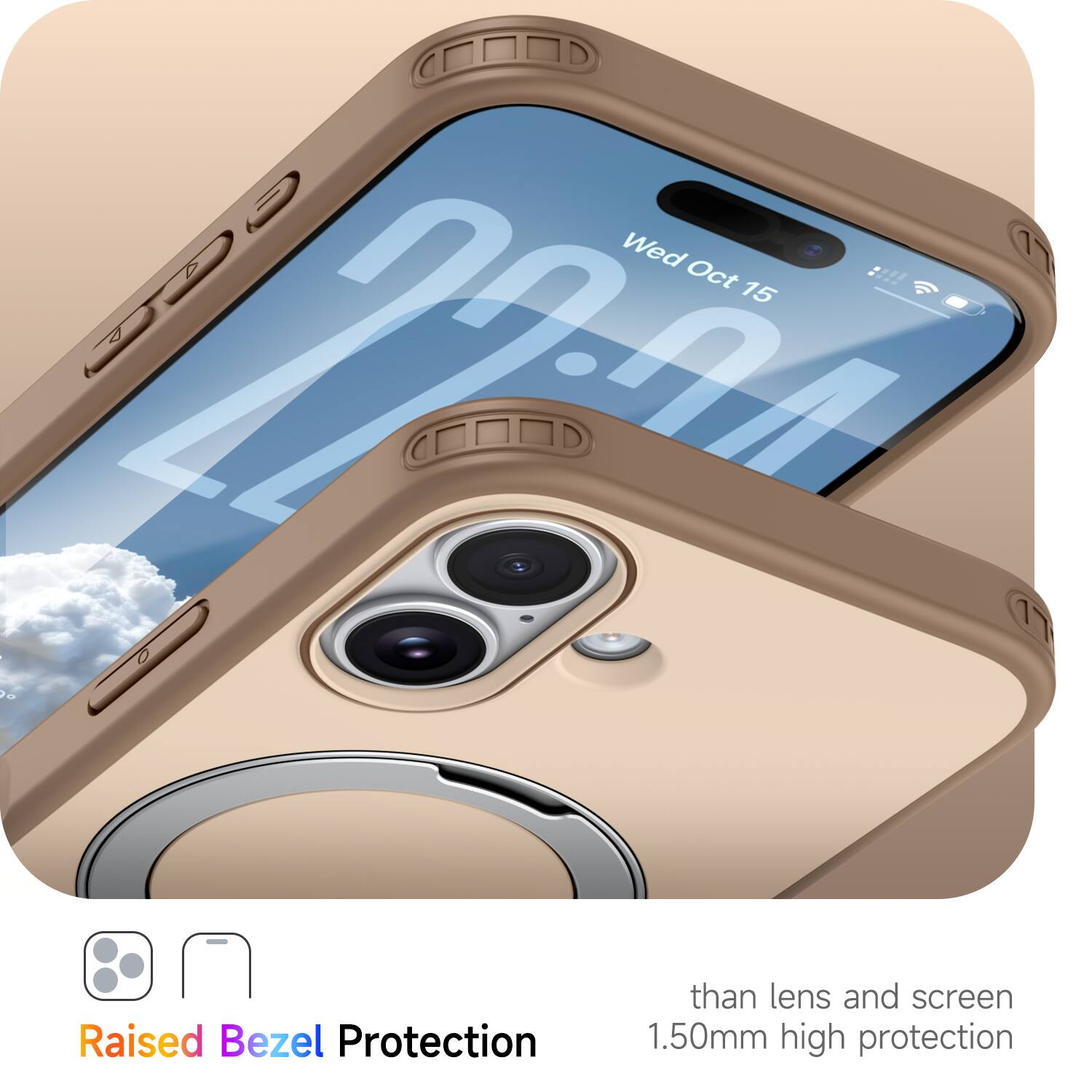 Wed 00 Oct 15 00:00:00  
Raised Bezel Protection  
than lens and screen  
1.50mm high protection