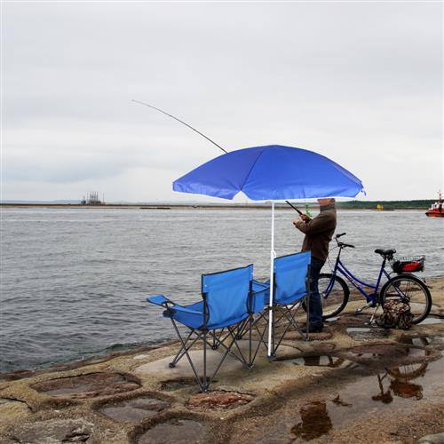 Alt View 4. Winado - Folding Beach Chairs with Umbrella, 2-Camping Chairs with Canopy, Cooler Fold-Up Table, Carrying Bag for Adults Outdoor - Blue.