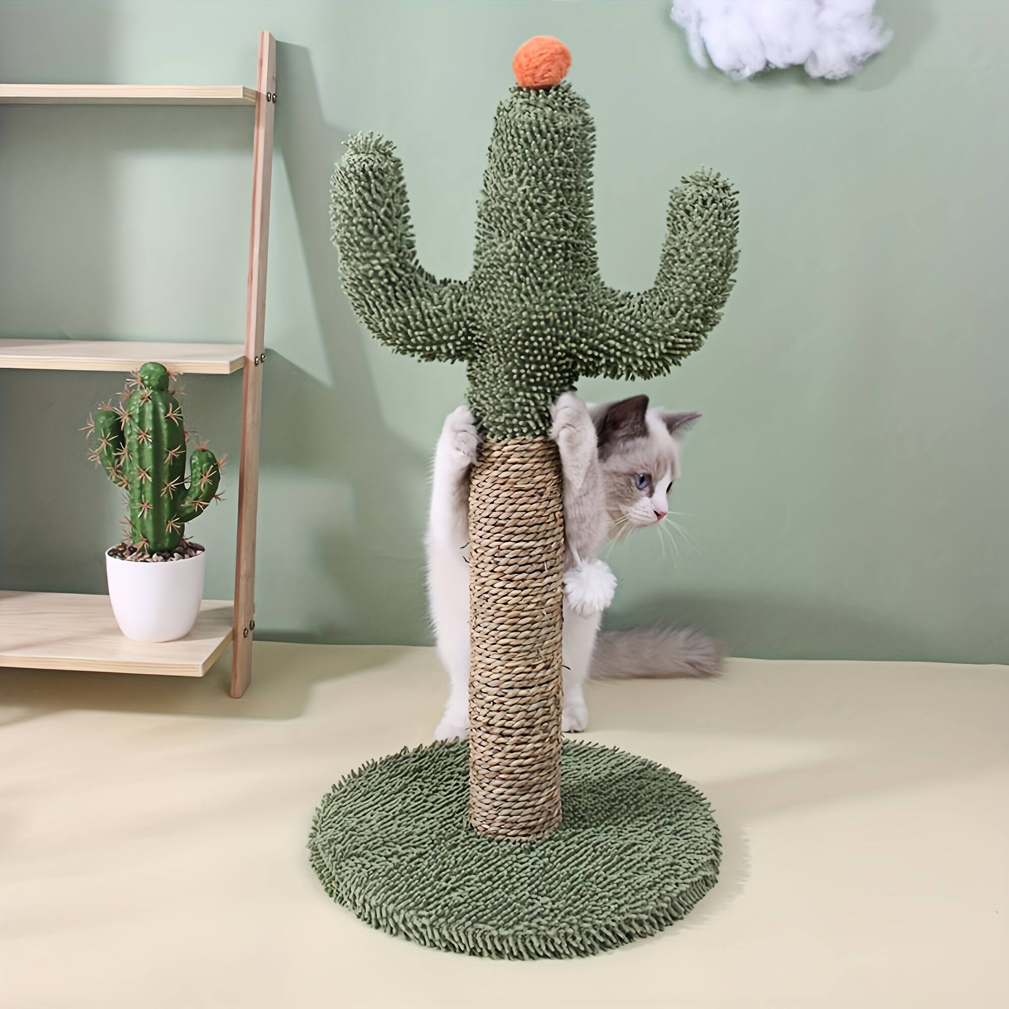 Front. Dexmalle - Dexmalle-Durable Cactus Cat Scratcher,Engaging Fun Indoor Play Toy,for Gift-Green - Green.