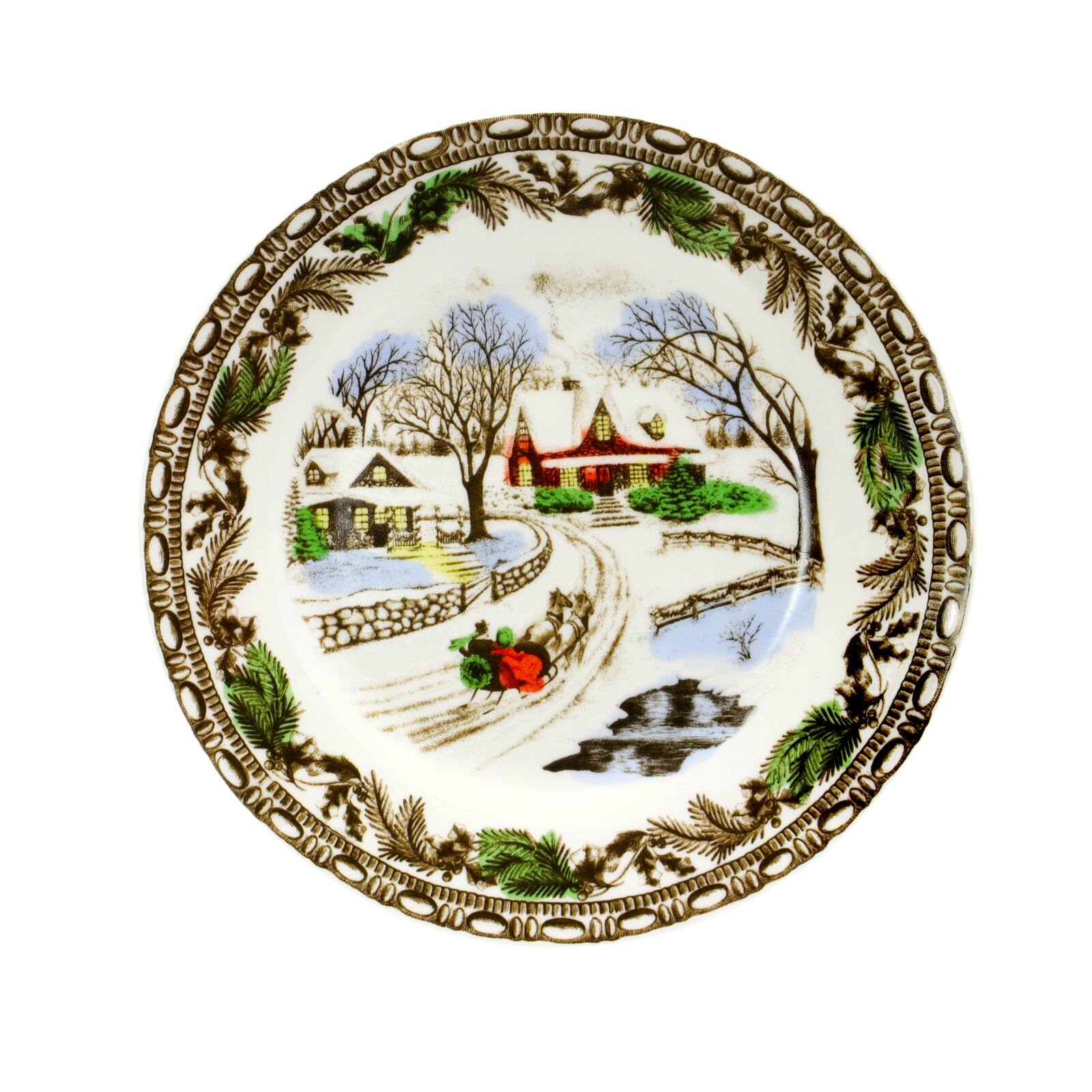 Alt View 9. Gibson - Gibson Home Christmas Toile 16 Piece Dinnerware Set - White and Multi.