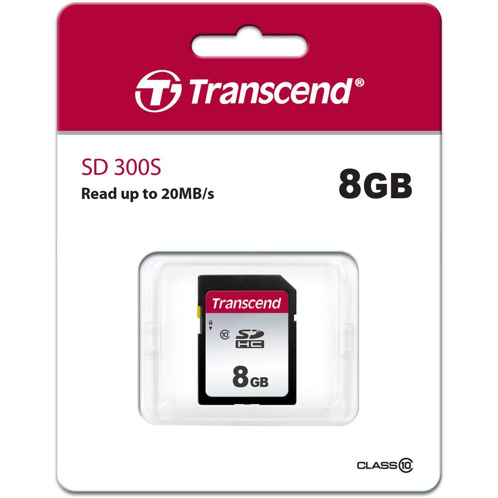 Transcend SD 300S  
Read up to 20MB/s  
8GB  
CLASS 10