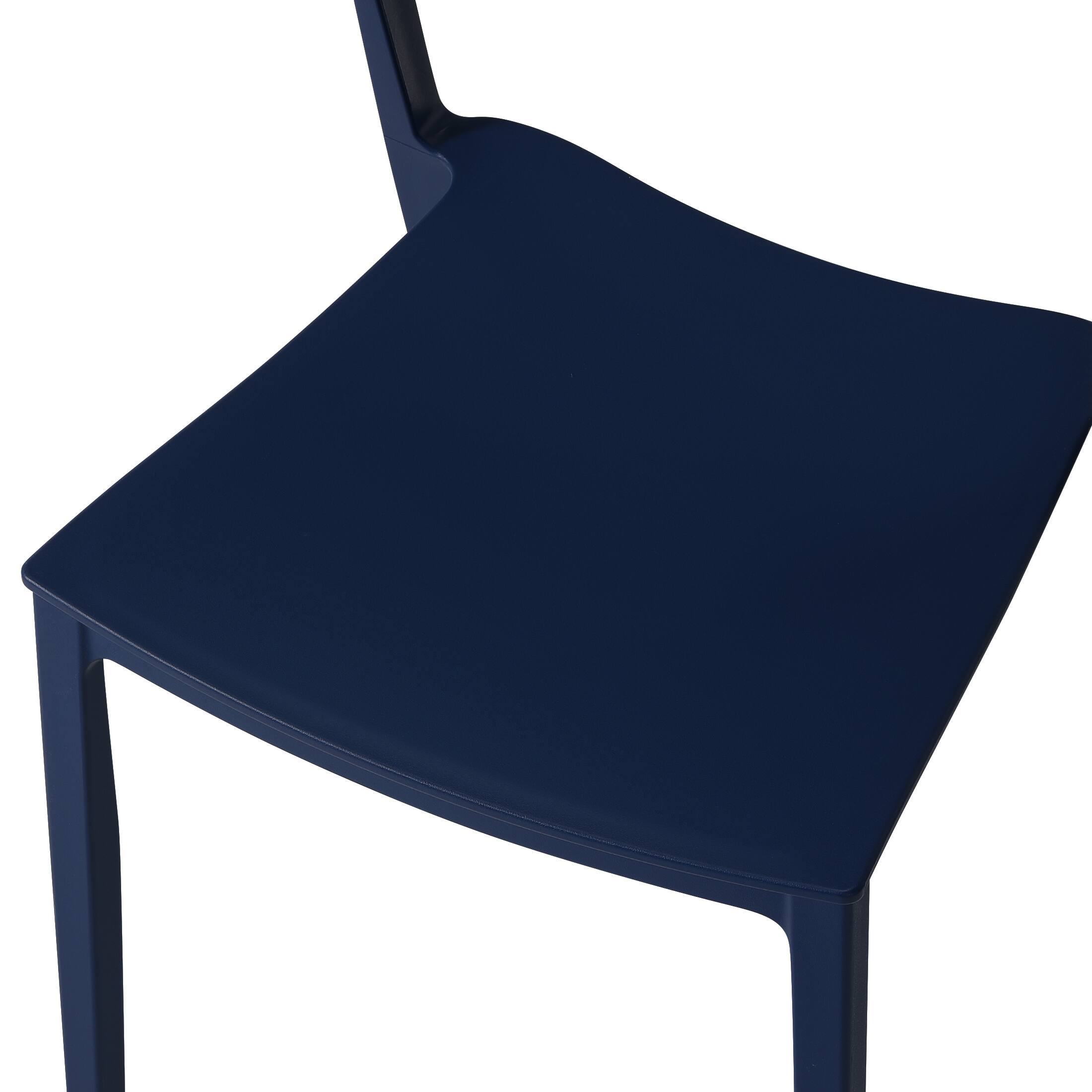 Alt View 3. WestinTrends - WestinTrends Playa Outdoor Modern Stackable Plastic Patio Bistro Dining Side Chairs (Set of 2) - Navy Blue.