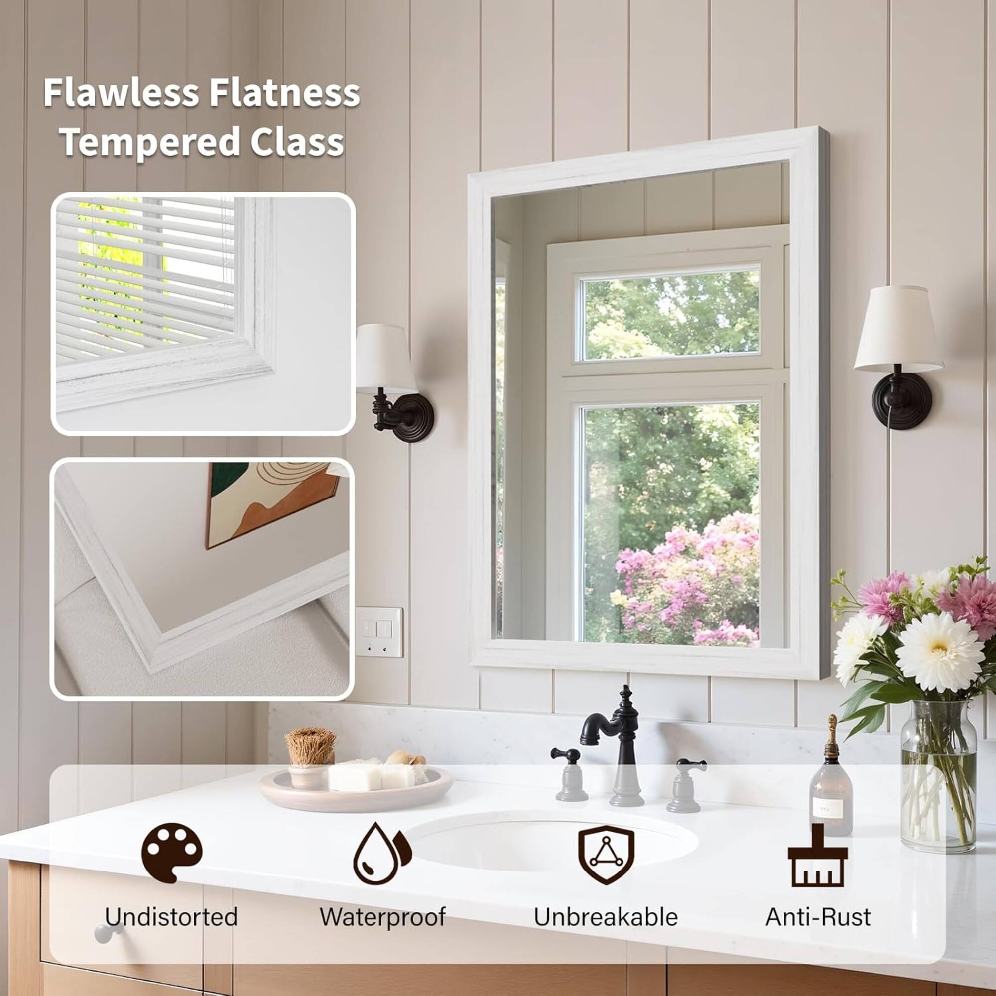 Flawless Flatness  
Tempered Glass  
Undistorted  
Waterproof  
Unbreakable  
Anti-Rust