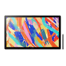 Front. Wacom - Cintiq 24 Touch Drawing Tablet - Black.