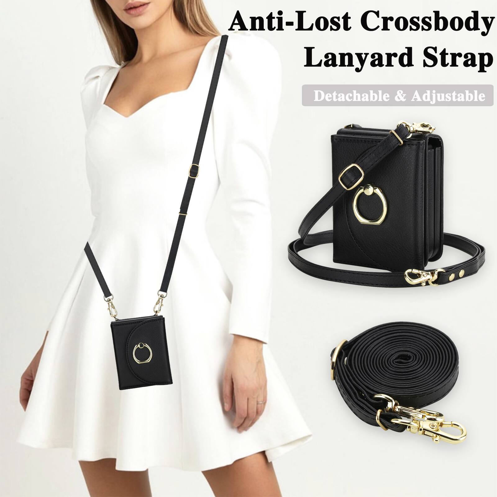Anti-Lost Crossbody Lanyard Strap  
Detachable & Adjustable