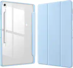 Front. Fintie - Clear Case for Samsung Galaxy Tab S10 FE+ Plus 13.1" 2025 (Model SM-X620/X626), Transparent Back Shell Shockproof Cover - Blue.