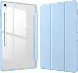 Fintie - Clear Case for Samsung Galaxy Tab S10 FE+ Plus 13.1" 2025 (Model SM-X620/X626), Transparent Back Shell Shockproof Cover - Blue