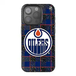 Keyscaper - NHL - Edmonton Oilers Plaid Bling iPhone Case - 15 - Black