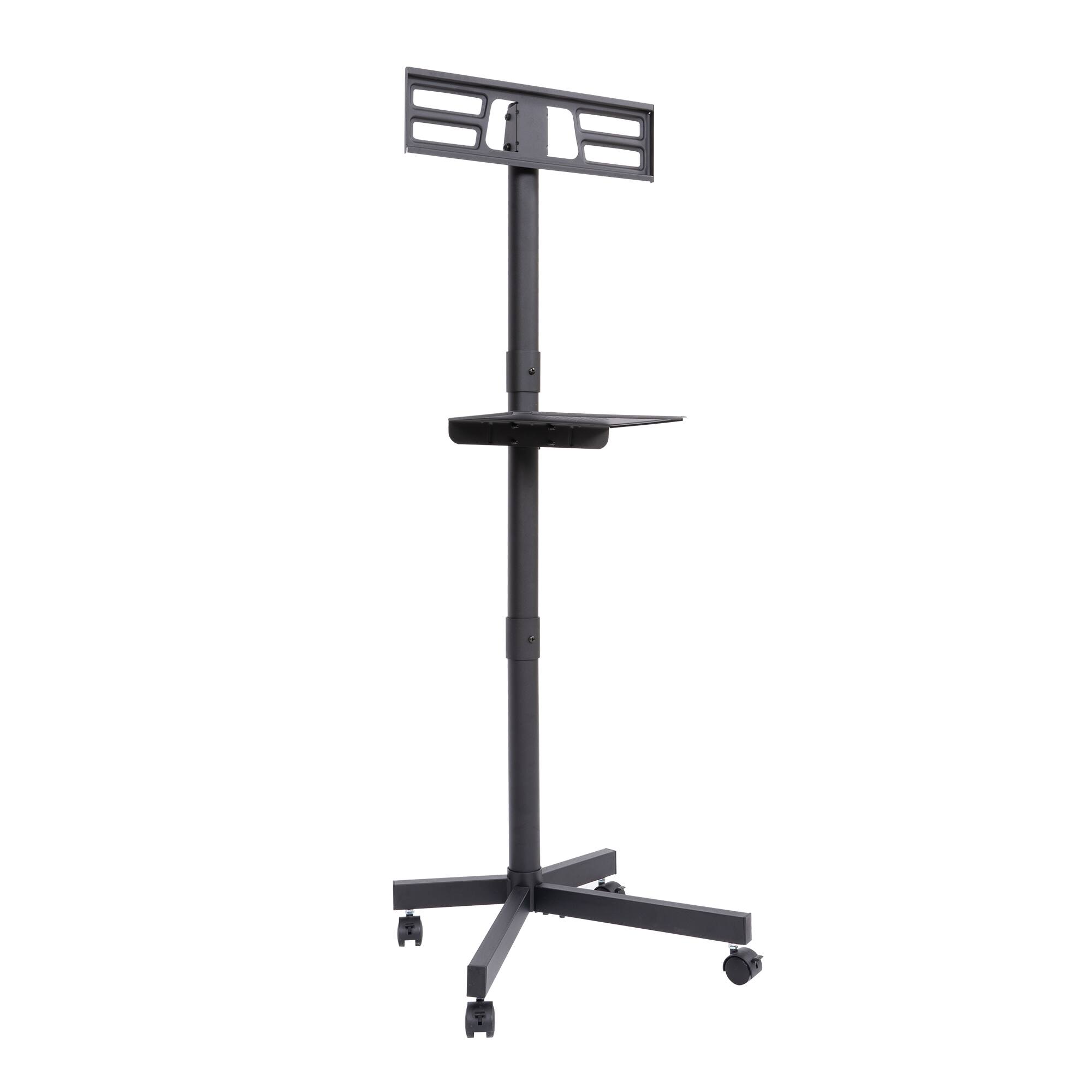 Alt View 8. Ecooso - Mobile TV Stand on Locking Wheels, Height Adjustable Rolling TV Cart with Tilt Mount & Media Shelf - Black.