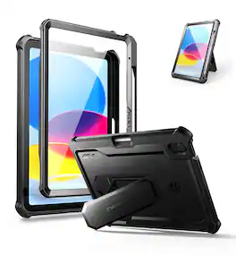 Dexnor - For iPad 10th Gen/ipad 11th Gen Case with Built-in Screen Protector, Pencil Holder Heavy Duty Shockproof Full Body Cover - Black