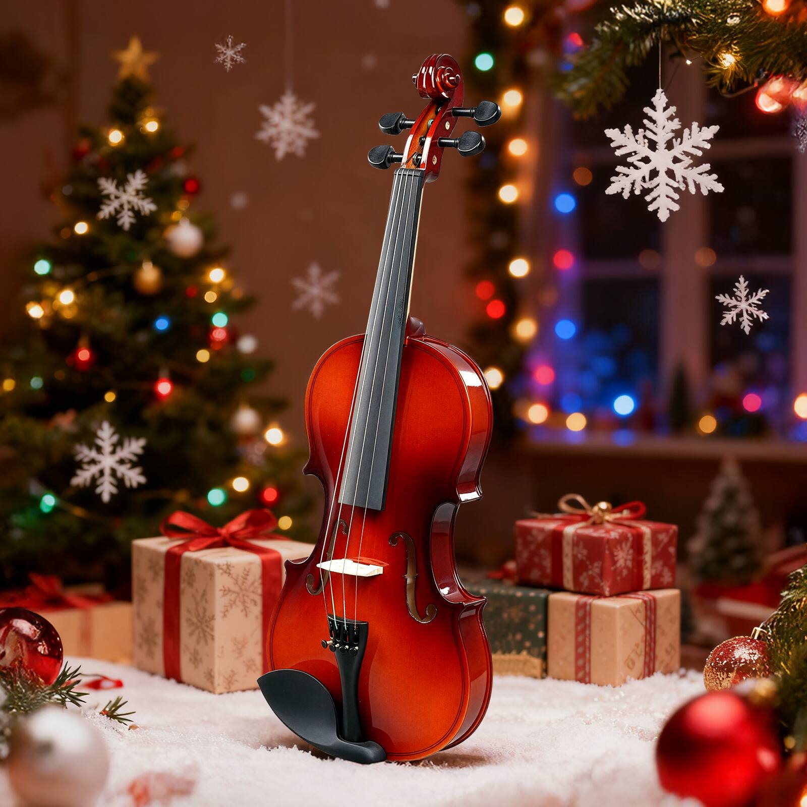 Alt View 4. Winado - Violin for Beginners, 4/4 Full Size Acoustic Fiddle Kit  Includes Hard Case, Bow, Rosin, Shoulder Rest, Extra Strings - Red.