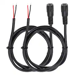 Unique Bargains - 2pcs DC Power Pigtails Cable, 5.5x2.1mm Female to Bare Wire, for PC, Laptop, Toys, Cellphone, Electronic Devices - Black