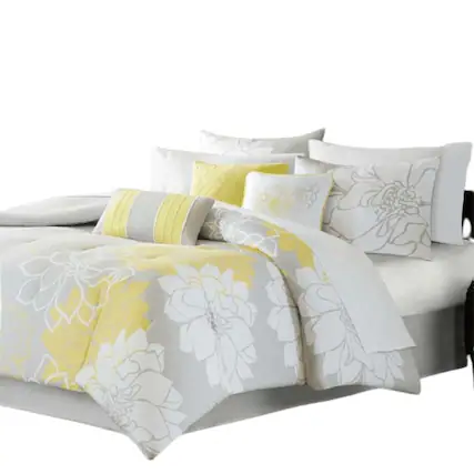 Front. Gracie Mills - Gracie Mills Glenda Floral Printed Comforter Set - Yellow.