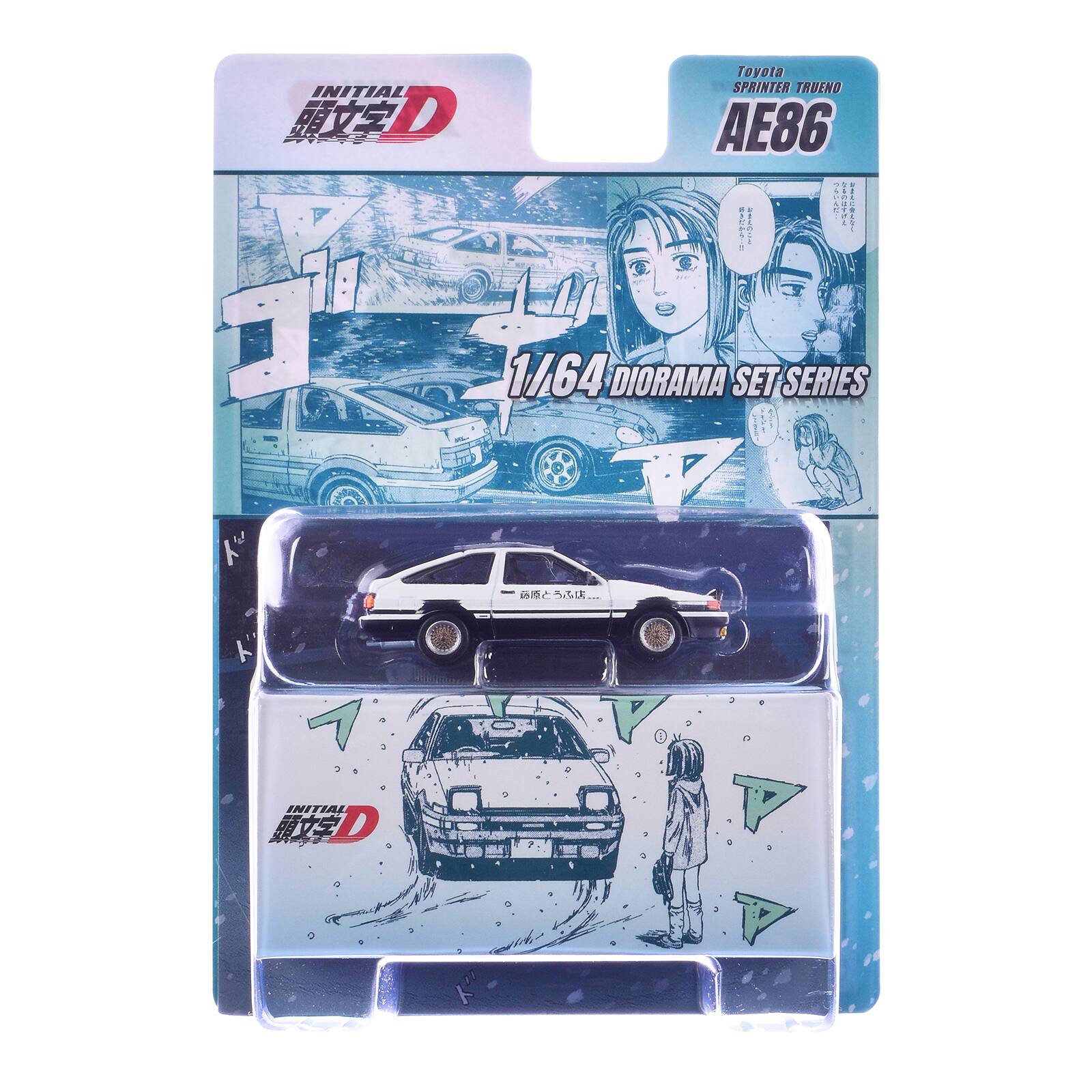 INITIAL D  
Toyota SPRINTER TRUENO AE86  
SECURES MILIRISI  
1/64 DIORAMA SET SERIES