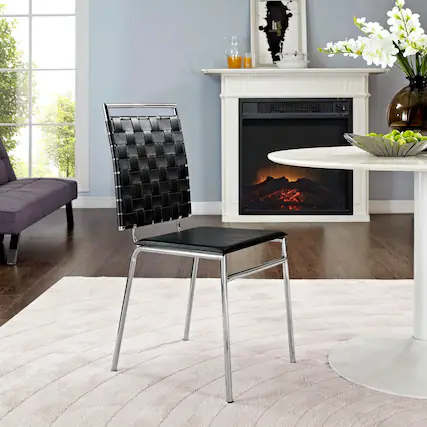 Front. Modway - Fuse Dining Side Chair by Modway - Black.