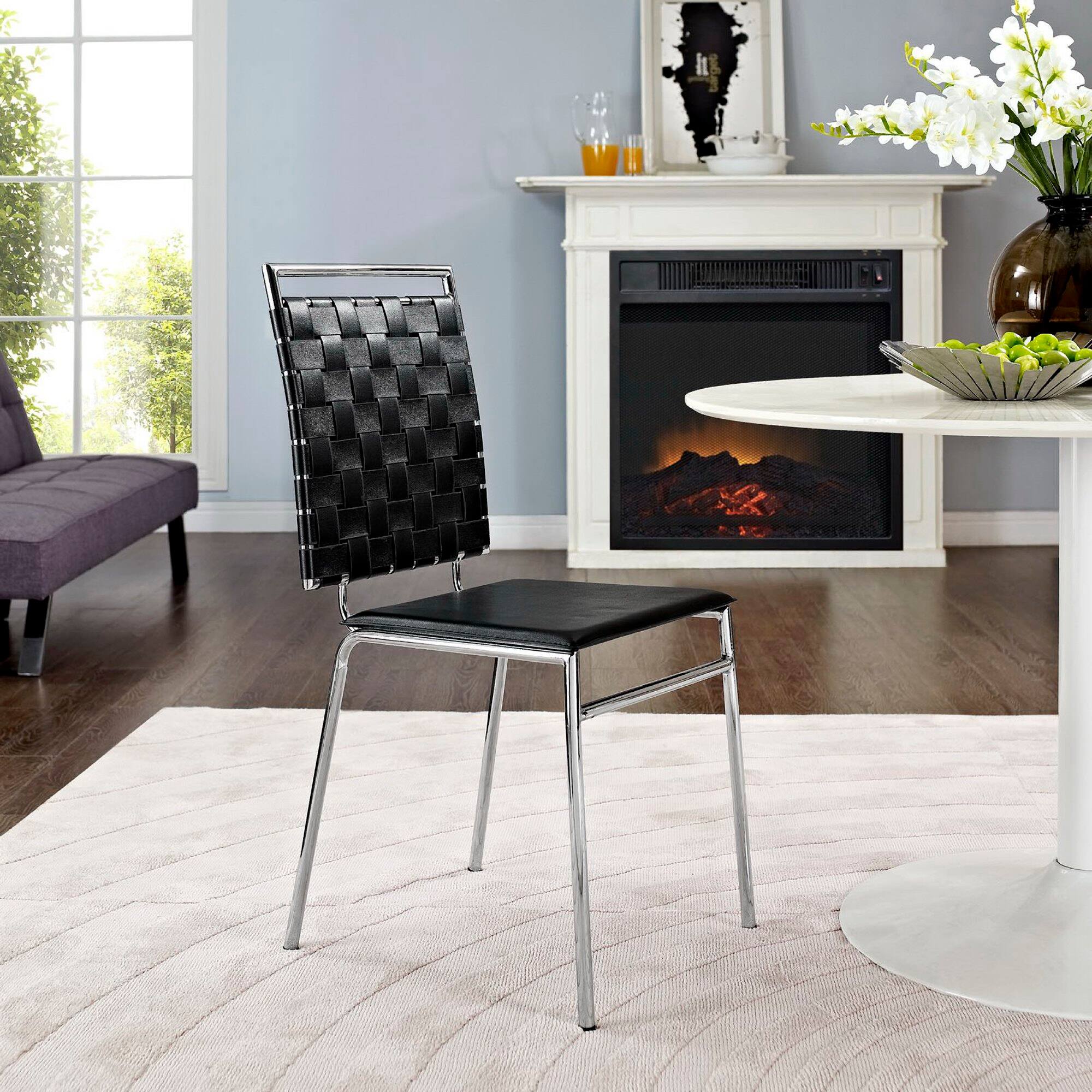 Front. Modway - Fuse Dining Side Chair by Modway - Black.