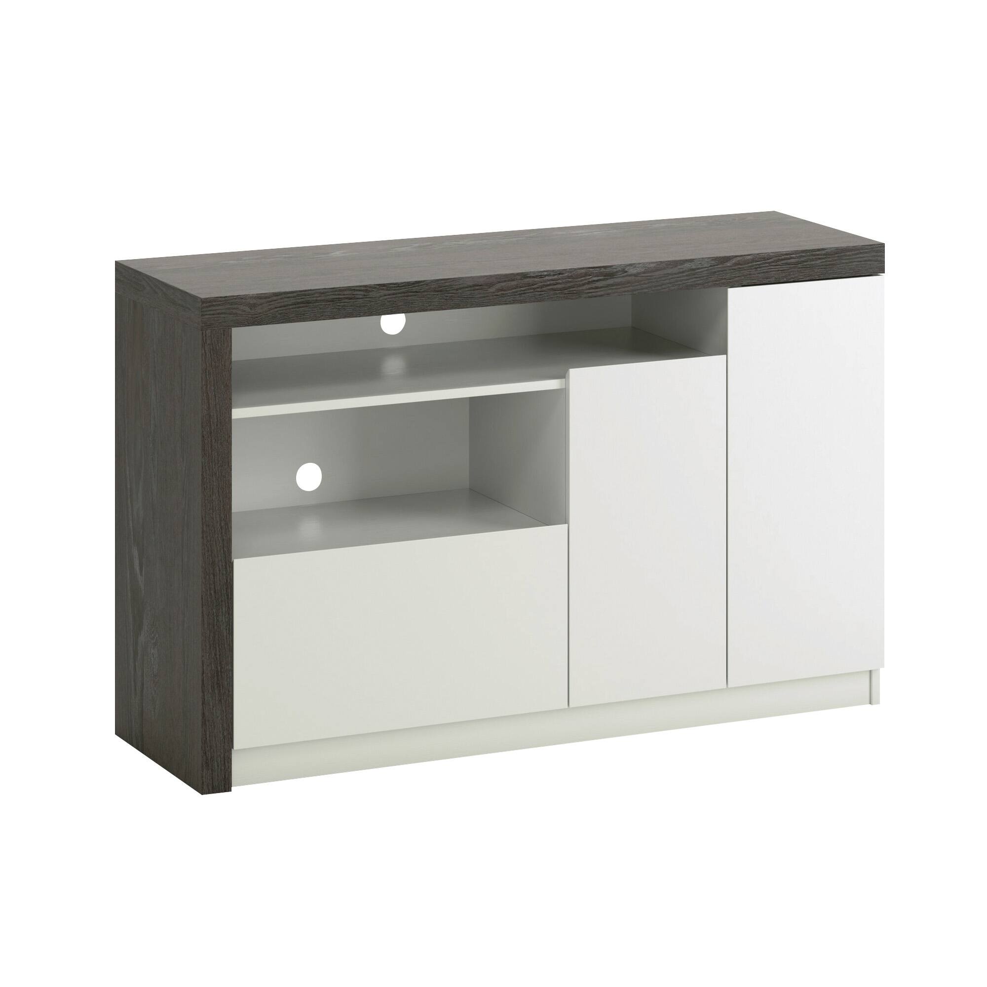 Angle. Sauder - Hudson Court Entertainment Stand - Charcoal Ash.