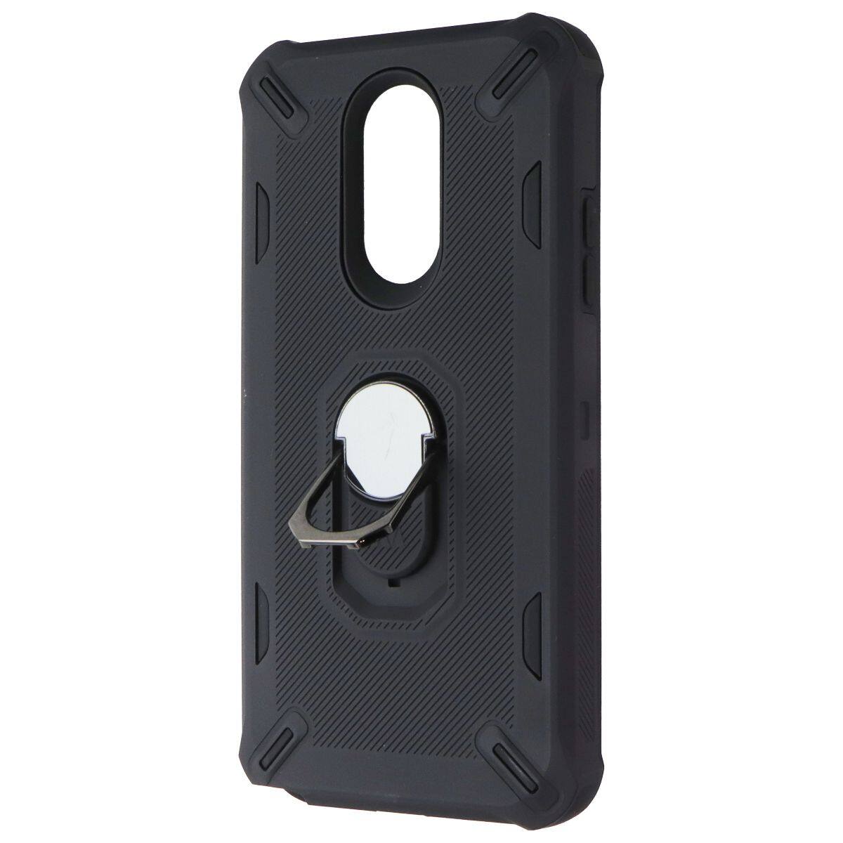 Front. Mybat - Mybat Premium Rugged Non-Slip Case with Kickstand for LG Stylo 5 - Black - Black.