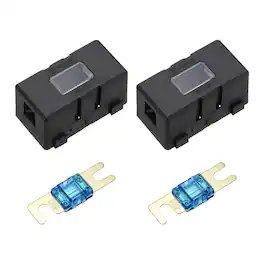 Unique Bargains - 2pcs 200A 125V ANL Fuse Holder Kit, 60A Fuse Inline Block Box for Automotive Marine Audio Video System - Blue