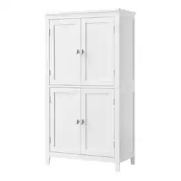 Songmics Home - Bathroom Floor Storage Cabinet, Bathroom Storage Unit, Cabinet with Doors, Adjustable Shelves, 11.8 x 23.6 x 43.3 Inches - White