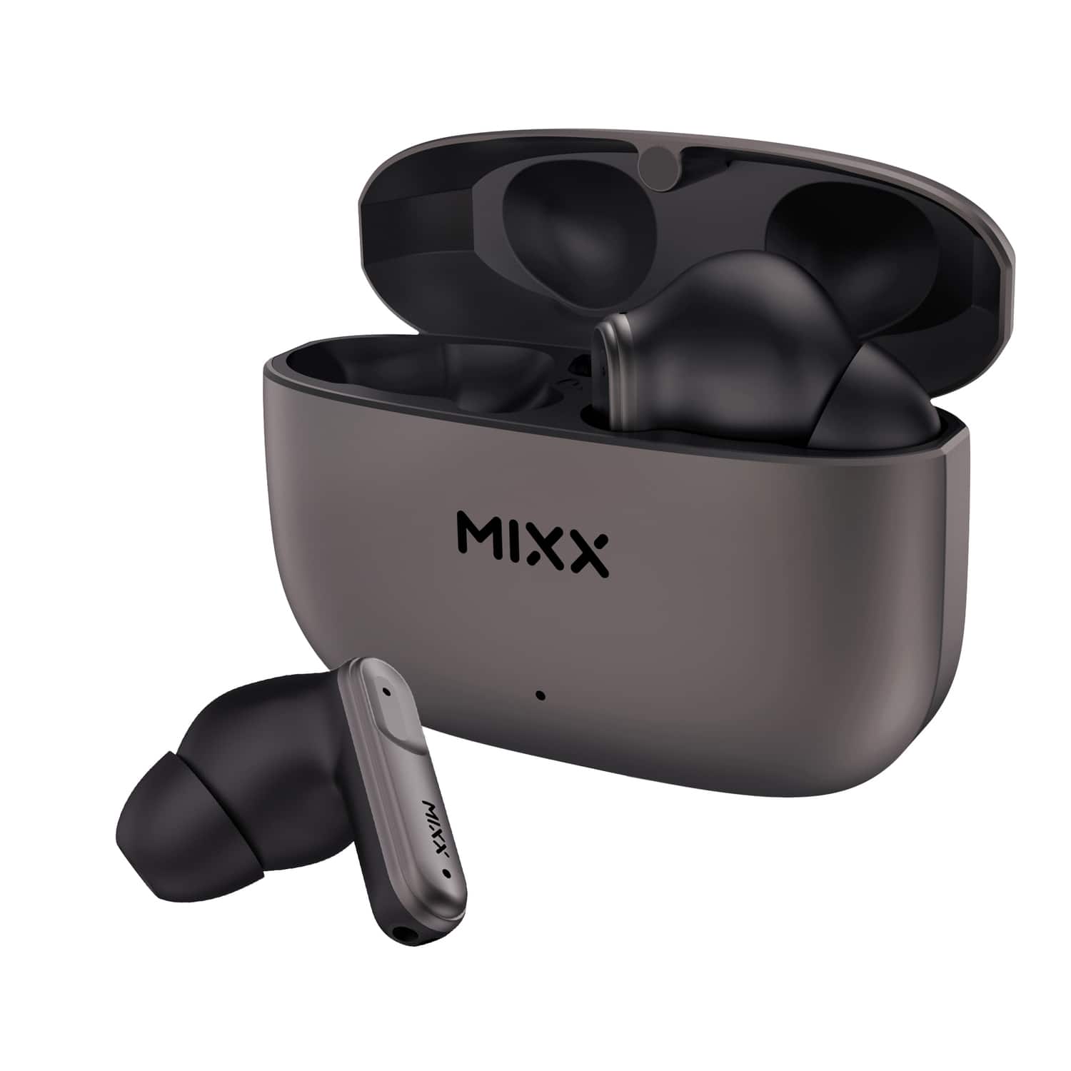 Mixx - StreamBuds Custom 3 TWS Bluetooth In-Ear Earbuds, Clear Voice Technology, 24 Hours Play Time, Charging Case - Black
