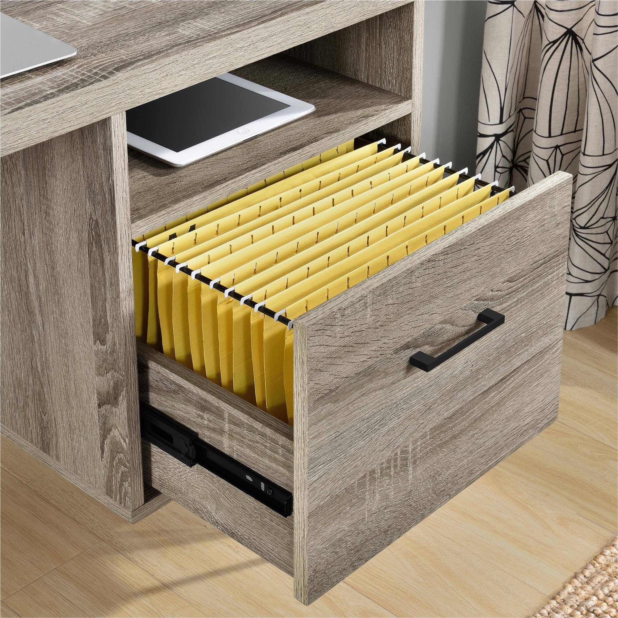 Alt View 2. APRILSOUL - Landon Computer Desk - Brown.