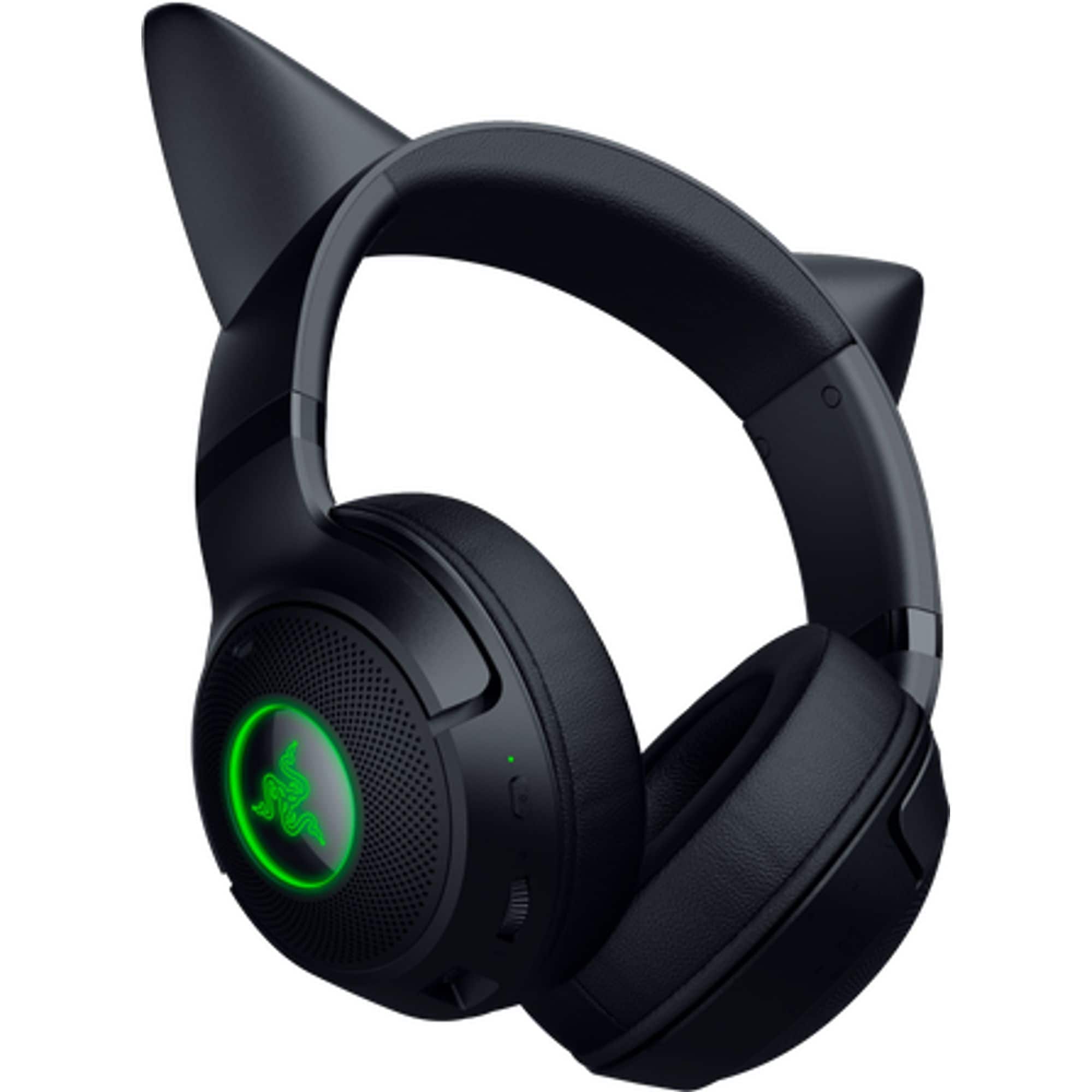 Alt View 5. Razer - Kraken Kitty V2 Bluetooth Wireless Over-the-Ear Gaming Headset for PC, Mac, Playstation, Nintendo Switch, Steam Deck - Black.