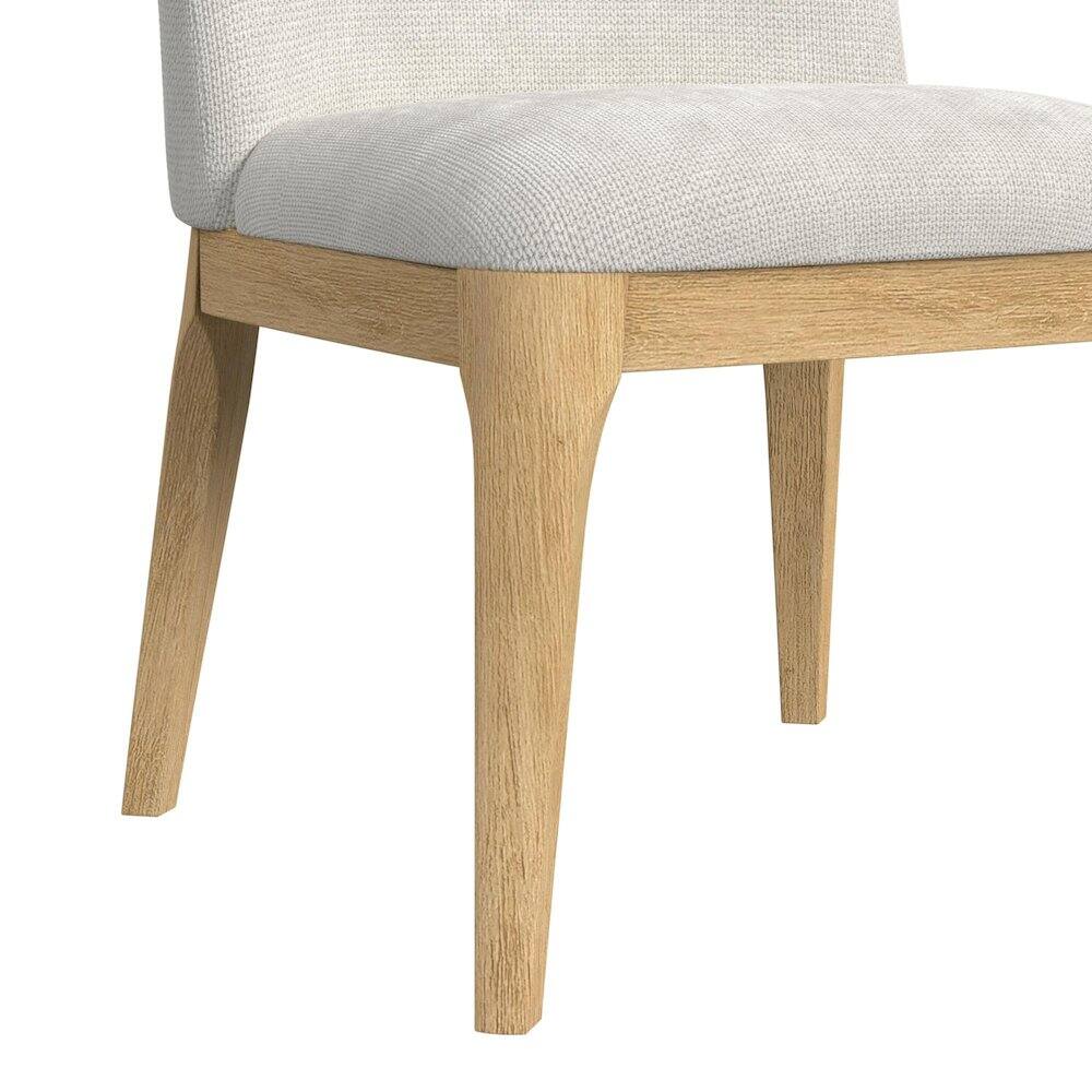 Angle. Picket House Furnishings - Sutton Dining Side Chair with White Fabric in Natural - Tural.