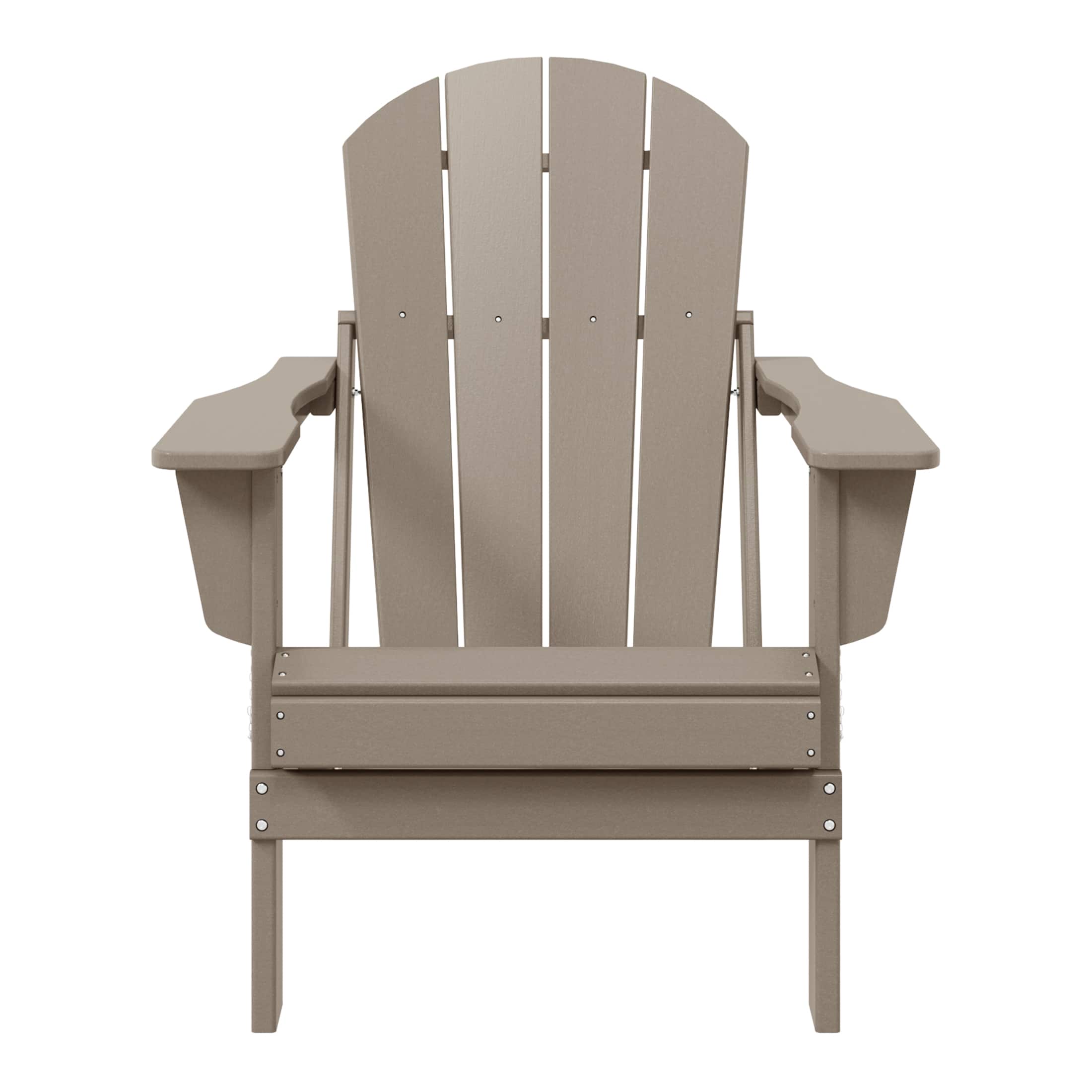 WestinTrends - Malibu HDPE Outdoor Patio Folding Poly Adirondack Chair - Weathered Wood price history on PriceWatchPro