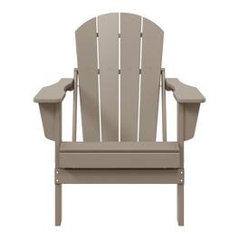 WestinTrends - Malibu HDPE Outdoor Patio Folding Poly Adirondack Chair - Weathered Wood