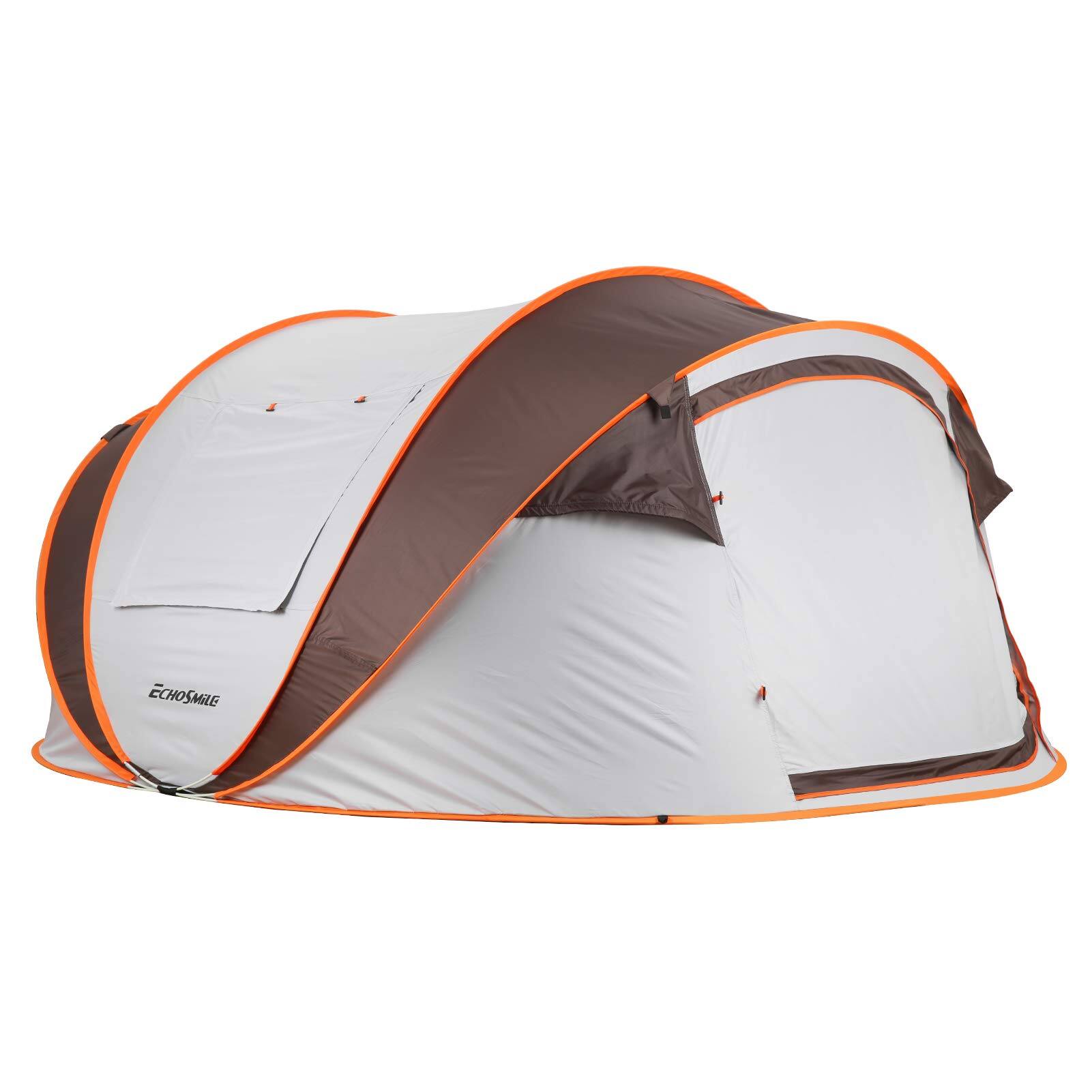 Alt View 7. Wikistore - Wikistore 6 Person Pop Up Tent Instant Setup Water Resistant Portable w/Carry Bag for Family Camping & Outdoor 4-Season - ‎White & Brown.
