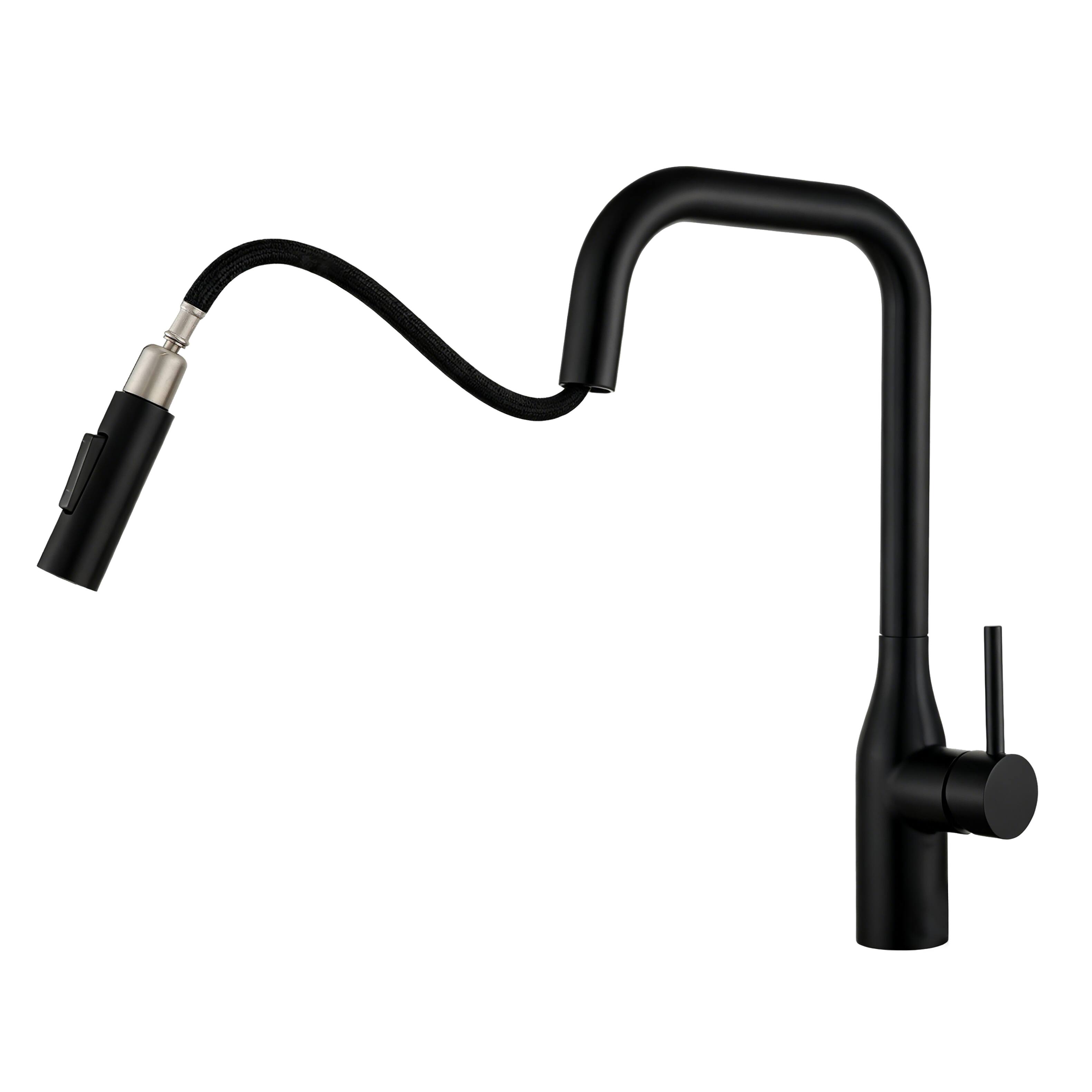 Angle. Bothwa Home - Brook 15.6 - Inch Kitchen Faucet - Matt Black.