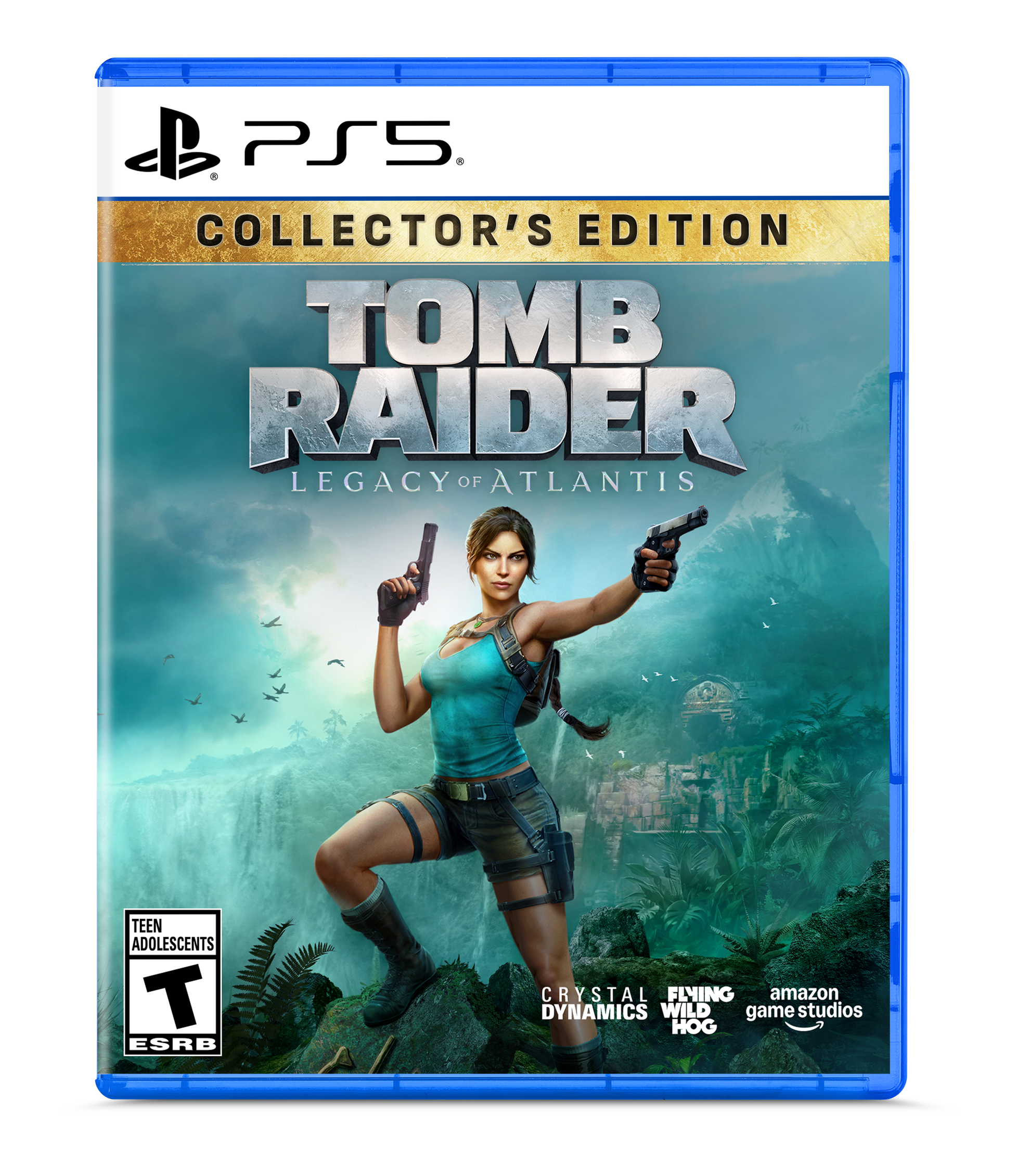 PS5  
COLLECTOR'S EDITION TOMB RAIDER LEGACY OF ATLANTIS  
TEEN ADOLESCENTS T ESRB  
CRYSTAL DYNAMICS WILD amazon game studios HOG - T (Teen 13+)
