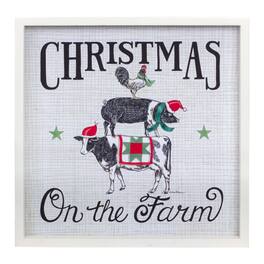 BreeBe - Framed Christmas on the Farm Print 15.75"SQ - White, Black