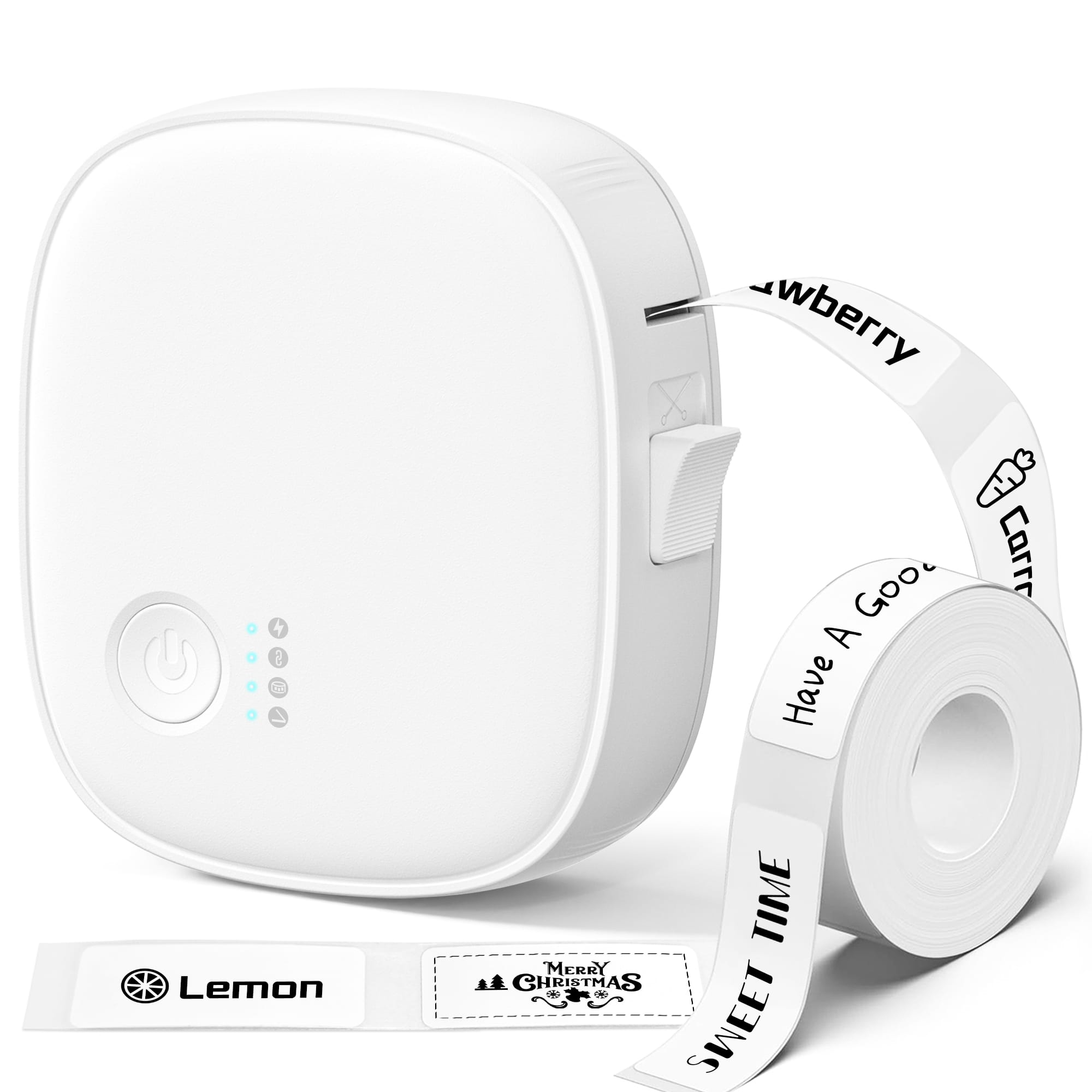 XenGro - Portable Bluetooth Mini Label Printer, Wireless Thermal Label Maker, Waterproof & Rechargeable, for Home, Office - White