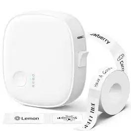 XenGro - Portable Bluetooth Mini Label Printer, Wireless Thermal Label Maker, Waterproof & Rechargeable, for Home, Office - White