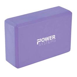 Power Systems - Lightweight Yoga Block, 9" x 6" x 3" Exercise Block for Stretching & Pilates - Purple