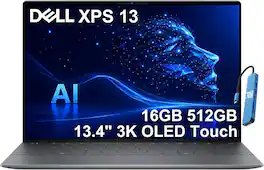 Dell - XPS 13 - Copilot+ PC - 13.4" 3K OLED Touchscreen Laptop - Snapdragon X Elite X1E-80-100 - 16GB RAM – 512GB SSD - Graphite