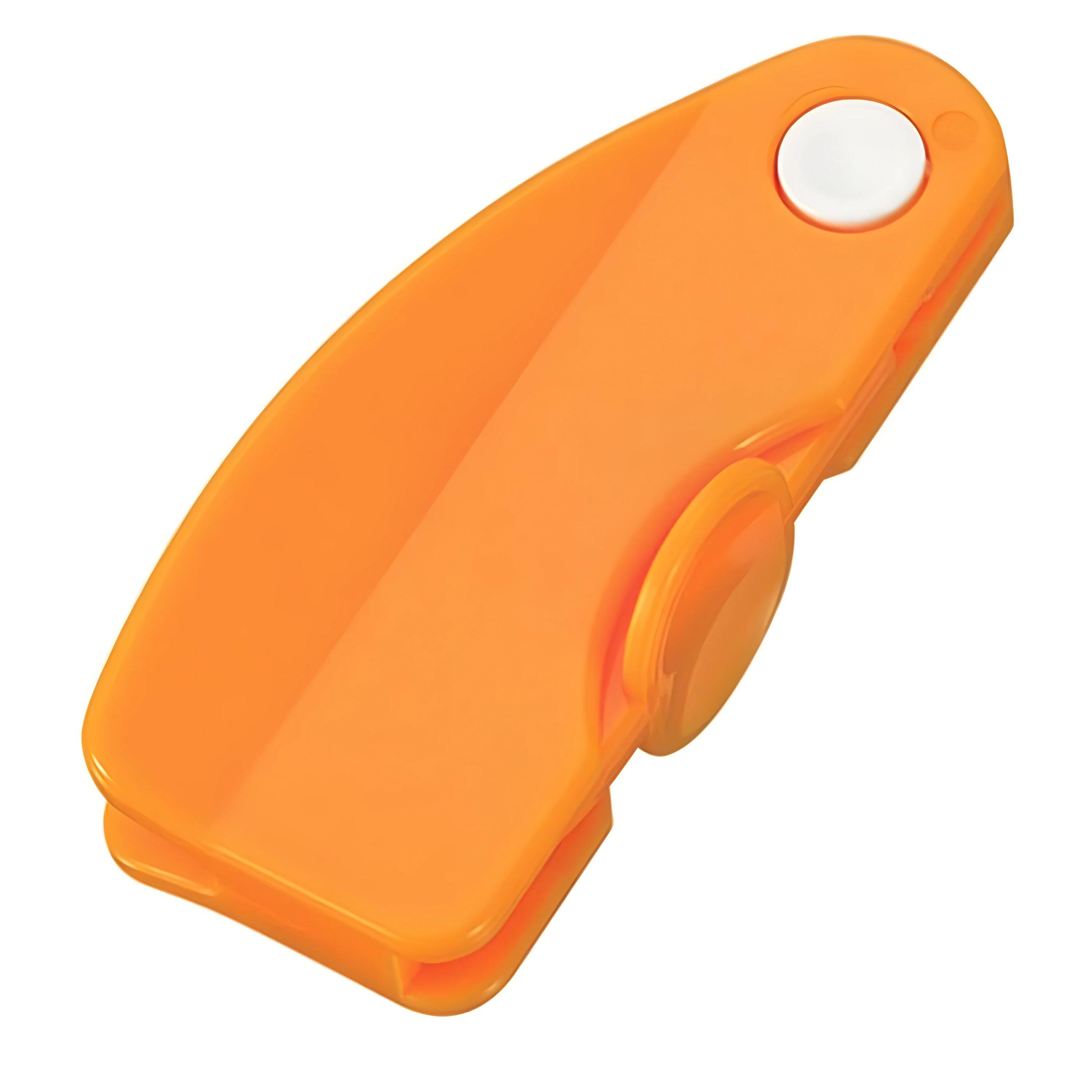 Angle. Kitcheniva - Kitchen Sharp Blade Citrus Orange Fruit Peelers 5 Pack - Orange.